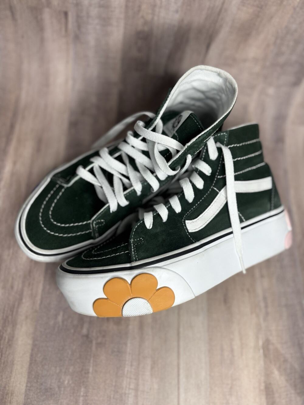 VANS SK8-HI TAPERED STACKFORM OSF SHOE Canvas Dark Green Floral Woman 8.5 Mens 7